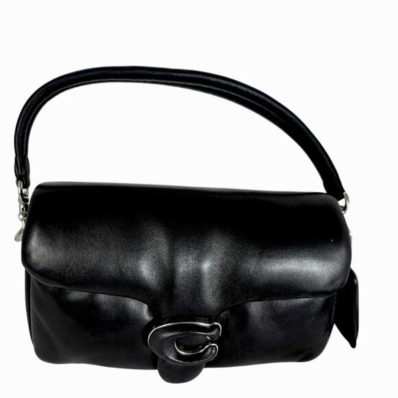 Coach Black Pillow Tabby 26 Medium Leather Shoulder Bag with 2 Straps - Picture 5 of 9